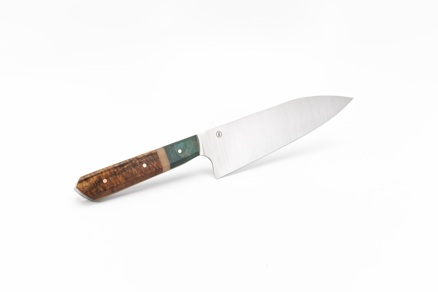 7.25" Macrum MK2 - Blue dyed Maple and Jade g10 bolster, Koa wood (CHLOE)