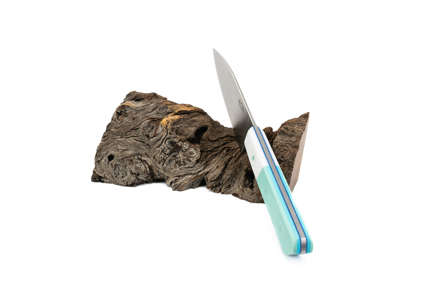 4.5" Macrum Petty - White quartz Corian and Tiffany blue g10 (CHLOE)