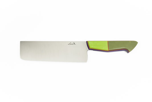 6.75" Nakiri - Lime celery and Pistachio Linen micarta (CHLOE)