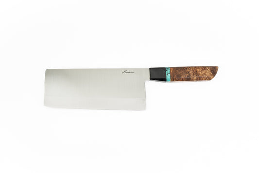 8" Chinese Cleaver - Maple Burl (CHLOE)