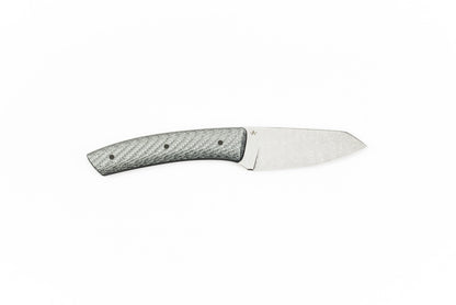 75 mm Damascus Sheepsfoot - Carbon Fiber