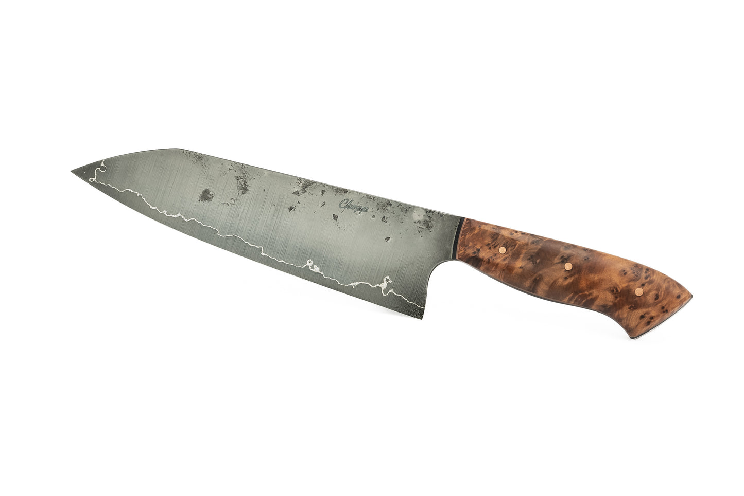 8.25" Gyuto - Thuya Burl with Black and Copper Clad G10 liners (JAMISON)