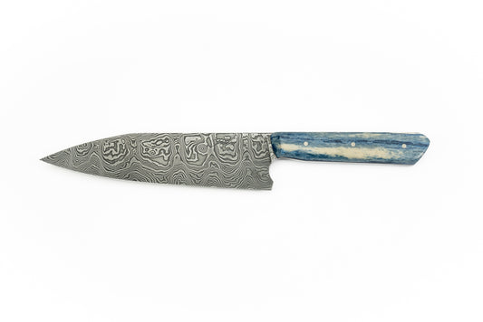 7.25" Funayuki - Blue Dyed Bone (SHAMUS)