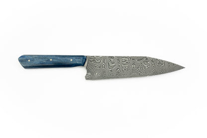 7.25" Funayuki - Blue Dyed Bone (SHAMUS)